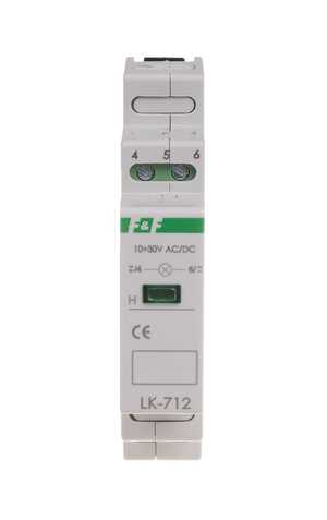 Lampka sygnalizacyjna F&F LK-712G-30-130V pojedyncza 30÷130V zielona na szynę DIN - wysyłka w 24h