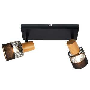 Italux Coletta SPL-90110-2 plafon lampa sufitowa spot 2x4W E14 drewno/czarny