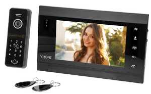 Zestaw wideodomofonowy Orno VDP-61 Virone Vifis bezsłuchawkowy z monitorem LCD7 czytnikiem RFID, szyfratorem i aplikacją mobilną czarny