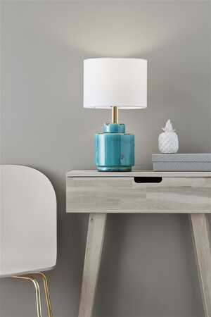 Lampa stołowa lampka Markslojd Cous 1x60W E27 niebieski/biały 106606