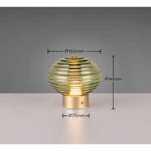 Trio Earl R57771115 lampa stołowa lampka elegancka klosz szklany 1x2W LED 3000K 200 lm zielona/złota