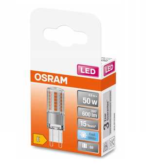 Żarówka LED Osram 4,8W (50W) G9 600lm 4000K neutralna 230V kapsułka przezroczysta 4058075432482