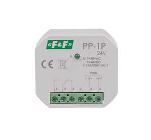 Przekaźnik elektromagnetyczny F&F PP-1P-24V 16A 1NO/NC 9-30V AC/DC monostabilny do puszki fi 60