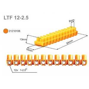 Listwa zaciskowa gwintowa Simet 12-torowa 2.5mm2 pomarańczowa LTF 12-2.5 21210108 (21210008) - wysyłka w 24h