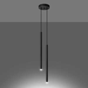 Sollux Pastelo SL.1304 lampa wisząca zwis nowoczesna sople rurki tuba 2x8W G9 czarna - wysyłka w 24h