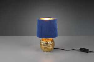 Trio RL Sophia R50821012 lampa stołowa lampka nocna do sypialni kula abażurowa na biurko ceramiczna 1x40W E14 niebieska/złota - wysyłka w 24h