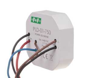 Zasilacz stałoprądowy LED F&F PLD-01-750 30W 750mA 9-40V DC do puszki fi 60