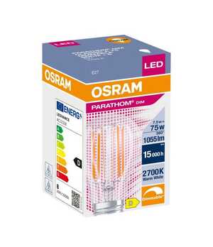 Żarówka LED Osram 7,5W (75W) E27 A60 1055lm 2700K ciepła 230V ściemnialna filament klasyczna przezroczysta 4058075591097 - WYPRZEDAŻ. OSTATNIE SZTUKI!