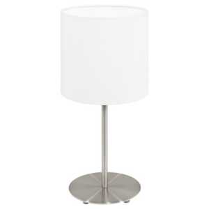 Lampka stołowa Eglo Pasteri 31594 z abażurem 1x60W E27 biała