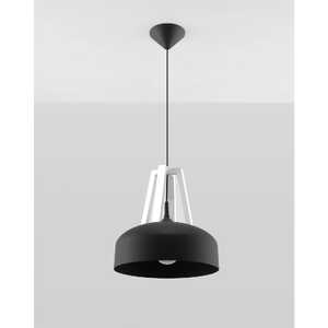 Lampa wisząca Sollux Casco SL.0389 1x60W E27 czarna/białe drewno