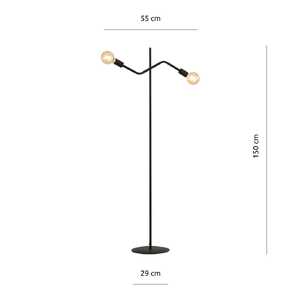 Emibig Frix 1126/LP2 lampa stojąca podłogowa 2x15W E27 czarna