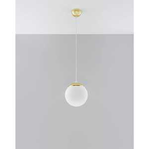 Sollux Ugo SL.0715 lampa wisząca szklana biała kula 1x60W E27 biały/złoty