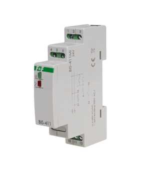 Przekaźnik bistabilny F&F BIS-411M-LED-24V 16A 1NO 9-30V AC/DC do LED z pamięcią pozycji styku na szynę DIN
