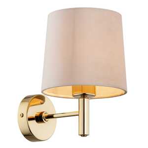 Argon Ponte Plus 4727 kinkiet klasyczny abażur welur lampa ścienna glamour 1x15W E27 beżowy/złoty