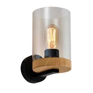 Candellux Wels 21-21953 kinkiet lampa ścienna nowoczesny loft szklany klosz 1x15W E27 czarny/dymiony