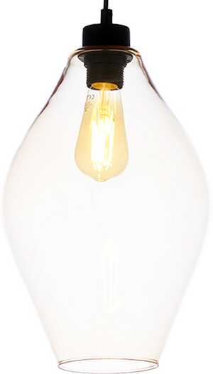 TK Lighting Tulon 4191 Lampa wisząca szklany klosz 1x60W E27 bursztynowy/czarny