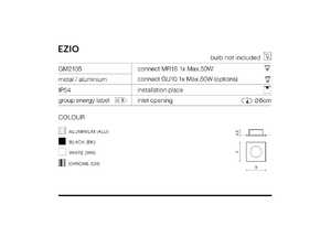 Azzardo Ezio AZ0813 GM2105-WH Oczko halogenowe oprawa sufitowa 1x50W GU10/12V IP54 białe