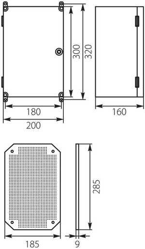 Obudowa hermetyczna Elektro-Plast Opatówek Unibox Uni-Mini/T 43.02 natynkowa 200x300x160mm IP65 drzwi transparentne z zamkiem