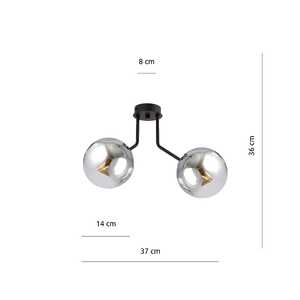 Emibig Nova 1140/2 plafon lampa sufitowa 2x10W E14 dymiony/czarny