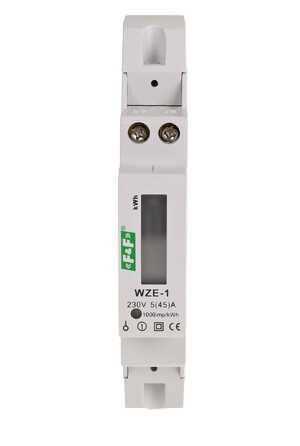 Licznik energii elektrycznej F&F WZE-1 jednofazowy 5/45A 230V AC MID na szynę DIN - wysyłka w 24h