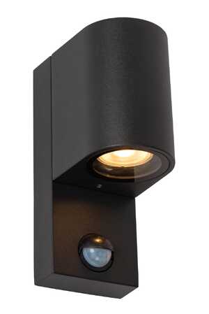 Lucide Zaro IR 69803/01/30 kinkiet zewnętrzny lampa ścienna z czujnikiem ruchu nowoczesny tuba 1x7W GU10 czarny