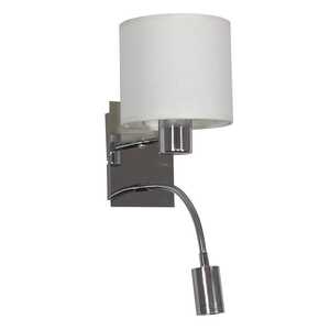 Candellux Sylwana 21-28648 kinkiet oprawa lampa ścienna 1x40W E14 + LED 3W z wyłącznikiem chrom / biały