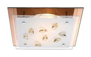 Plafon oprawa lampa sufitowa Globo Ayana 2x40W E27 biały, brązowy, przeźroczysty 40412-2