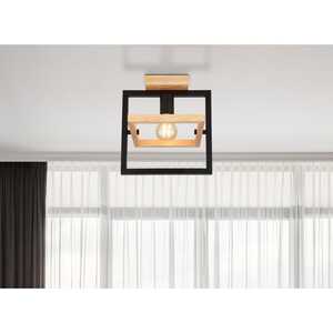 Globo Erica 15575D plafon lampa sufitowa 1x40W E27 drewniany/czarny