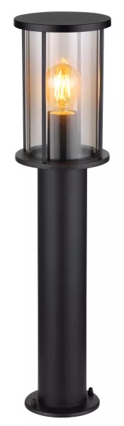 Globo Gracey 31362 lampa stojąca zewnętrzna metalowa pręty klosz szklany IP54 1x60W E27 czarna/dymiona