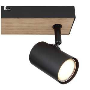 Globo Robby 57911-2BW listwa plafon lampa sufitowa ruchomy spot 2x35W GU10 drewno/czarna