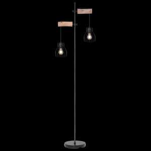 Globo Mina 15326-2SN lampa stojąca podłogowa 2x40W E27 czarna/drewniana