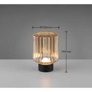 Trio Lord R57761113 lampa stołowa lampka elegancka klosz szklany 1x2W LED 3000K 200 lm bursztynowa/czarna