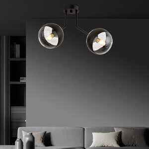 Emibig Nova 1139/2 plafon lampa sufitowa 2x10W E14 transparentny/czarny