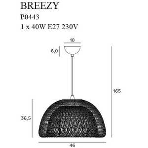 Maxlight Breezy P0443 lampa wisząca zwis 1x40W E27 złota