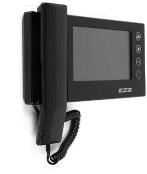 Monitor wideodomofonu F&F MK-06B panoramiczny 7" dotykowy głośnomówiący z dodatkową słuchawką czarny