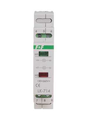 Lampka sygnalizacyjna F&F LK-714-30-130V podwójna 30-130V AC/DC zielona/czerwona na szynę DIN