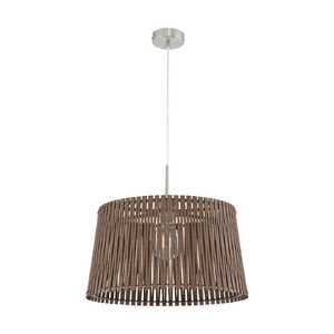 Lampa wisząca Eglo Sendero 96199 drewniana zwis 1x60W E27 brązowy, nikiel - Wyprzedaż- ostatnie sztuki - wysyłka w 24h