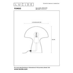 Lucide Fungo 10514/01/66 lampa stołowa lampka 1x60W E27 różowa