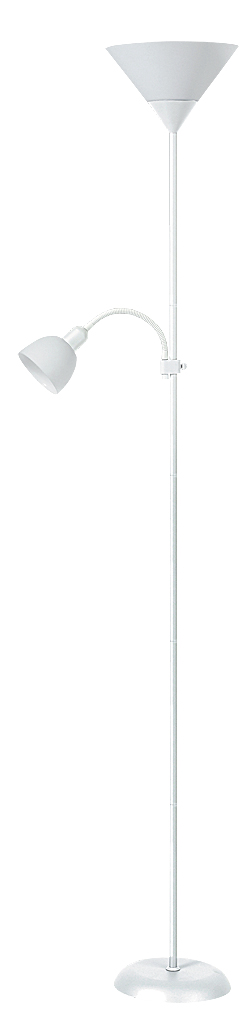 Lampa stojąca podłogowa Rabalux Action 1x100W E27 + 1x25W E14 biała 4061