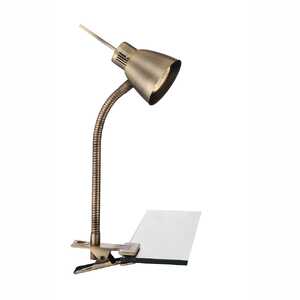 Lampa lampka oprawa biurkowa z klipsem Globo Nuova 1x3W GU10 LED antyczne złoto 2477L