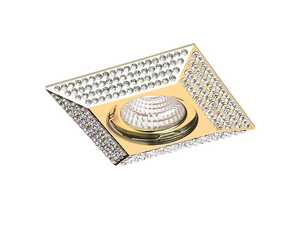 Azzardo Piramide L AZ1611 NC1674SQ-G Oczko lampa sufitowa oprawa wpuszczana 1X50W MR16 złote + żarówka LED za 1 zł GRATIS!