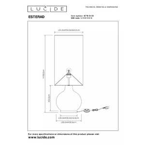 Lucide Esterad 10719/81/30 lampa stojąca podłogowa 1x60W E27 czarna/złota