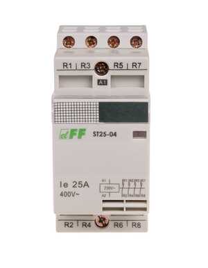 Stycznik modułowy F&F ST25-04 25A 4NC 230V AC na szynę DIN