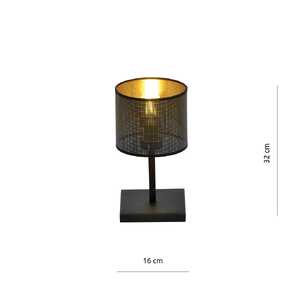 Emibig Jordan 1144/LN1 lampa stołowa lampka 1x15W E27 czarna/złota