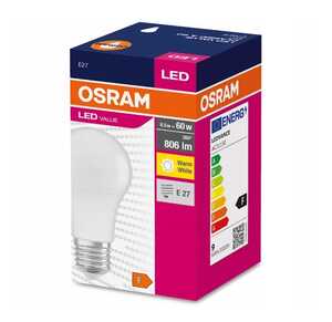 Żarówka LED Osram 8,5W (60W) E27 A60 806lm 2700K ciepła 230V klasyczna mleczna 4052899326842 - wysyłka w 24h