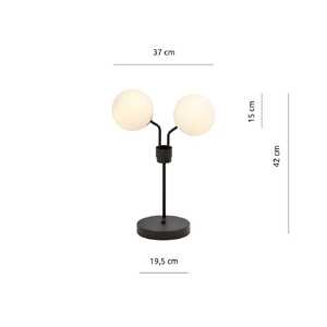 Emibig Nova 1138/LN2 lampa stołowa lampka 2x10W E14 biała/czarna