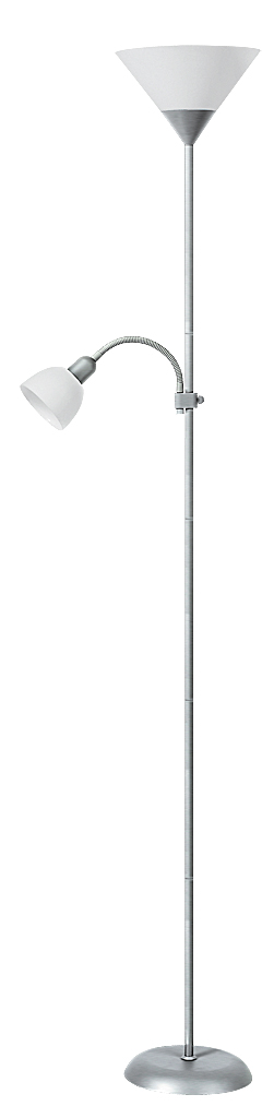 Lampa stojąca podłogowa Rabalux Action 1x100W E27 + 1x25W E14 chrom / biała 4064 - wysyłka w 24h