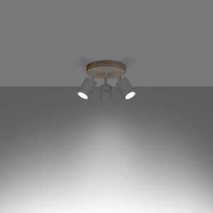 Sollux Verdo SL.1287 plafon lampa sufitowa nowoczesny reflektory sople tuba 3x10W GU10 biały/drewno