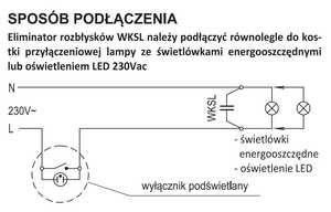 Eliminator rozbłysków Kontakt-Simon WKSL kondensator do żarówek energooszczędnych i LED 230V - wysyłka w 24h