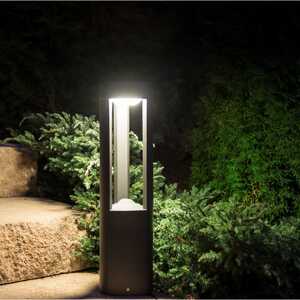 SU-MA Fan GL 11201 lampa stojąca ogrodowa IP54 metalowa trójkąt klatka 1x11W GX53 ciemny popiel